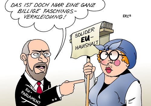 Cartoon: EU Fasching (medium) by Erl tagged eu,haushalt,parlament,trick,verkleidung,karneval,fastnacht,fasching,hausfrau,solide,protest,ablehnung,martin,schulz,eu,haushalt,parlament,trick,verkleidung,karneval,fastnacht,fasching,hausfrau,solide,protest,ablehnung,martin,schulz