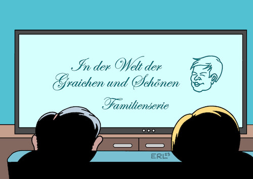 Cartoon: Familienserie (medium) by Erl tagged politik,wirtschaftsminister,robert,habeck,grüne,wirtschaftsministerium,vorwurf,vetternwirtschaft,staatssekretär,patrick,graichen,schwester,bruder,öko,institut,schwager,kollege,stellenausschreibung,trauzeuge,familienserie,reich,schön,karikatur,erl,politik,wirtschaftsminister,robert,habeck,grüne,wirtschaftsministerium,vorwurf,vetternwirtschaft,staatssekretär,patrick,graichen,schwester,bruder,öko,institut,schwager,kollege,stellenausschreibung,trauzeuge,familienserie,reich,schön,karikatur,erl