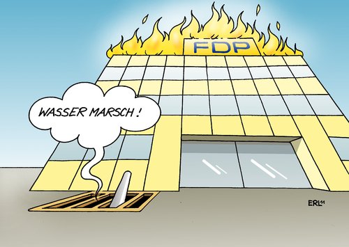 Cartoon: Feuerwehrmann Rösler (medium) by Erl tagged fdp,personalstreit,konflikt,fraktion,vorstand,vorsitz,philipp,rösler,birgit,homburger,rainer,brüderle,guido,westerwelle,christian,lindner,brand,feuerwehr,löschen,umfragetief,fdp,personalstreit,konflikt,fraktion,vorstand,vorsitz,philipp rösler,homburger,rainer,brüderle,westerwelle,christian lindner,brand,feuerwehr,löschen,umfragetief,philipp,rösler,christian,lindner