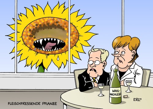 Cartoon: Fleischfressende Pflanze (medium) by Erl tagged wahlnachlese,wahl,personaldiskussion,westerwelle,merkel,fdp,cdu,atomenergie,atomdebatte,grüne,sieg,pfalz,rheinland,württemberg,baden,landtagswahl,landtagswahl,baden württemberg,wahl,wahlen,rheinland pfalz,atomenergie,atomdebatte,cdu,fdp,merkel,westerwelle,grüne,sieg,personaldiskussion,wahlnachlese,baden,württemberg,rheinland,pfalz