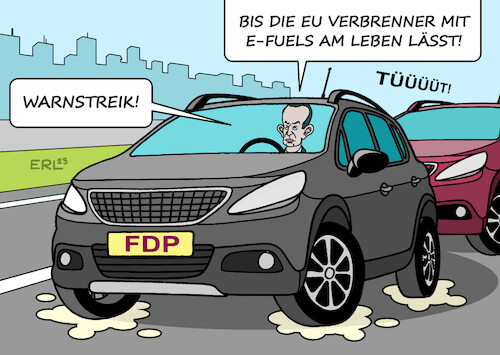 Cartoon: Fridays for Fuels (medium) by Erl tagged politik,klima,klimawandel,erderwärmung,co2,klimaschutz,klimapolitik,eu,auto,verbot,verbrennungsmotoren,fdp,verkehrsminister,volker,wissing,forderung,ausnahme,fuels,synthetische,kraftstoffe,drohung,blockade,streik,kleben,suv,fridays,for,future,karikatur,erl,politik,klima,klimawandel,erderwärmung,co2,klimaschutz,klimapolitik,eu,auto,verbot,verbrennungsmotoren,fdp,verkehrsminister,volker,wissing,forderung,ausnahme,fuels,synthetische,kraftstoffe,drohung,blockade,streik,kleben,suv,fridays,for,future,karikatur,erl