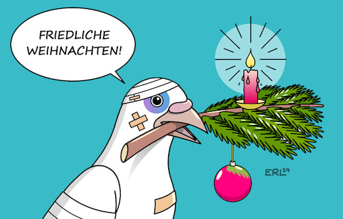 Cartoon: Friedliche Weihnachten (medium) by Erl tagged politik,welt,hass,gewalt,krieg,weihnachten,friede,frieden,friedenstaube,karikatur,erl,politik,welt,hass,gewalt,krieg,weihnachten,friede,frieden,friedenstaube,karikatur,erl