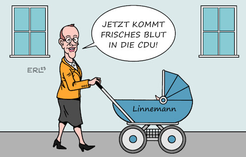 Cartoon: Frisches Blut (medium) by Erl tagged politik,cdu,vorsitz,friedrich,merz,austausch,generalsekretaer,mario,czaja,carsten,linnemann,ähnlickeit,position,wirtschaft,wirtschaftsliberal,mutter,kind,frisches,blut,kinderwagen,karikatur,erl,politik,cdu,vorsitz,friedrich,merz,austausch,generalsekretaer,mario,czaja,carsten,linnemann,ähnlickeit,position,wirtschaft,wirtschaftsliberal,mutter,kind,frisches,blut,kinderwagen,karikatur,erl