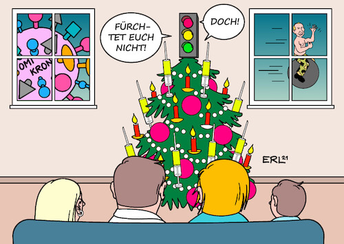 Cartoon: Frohe Weihnachten (medium) by Erl tagged politik,weihnachten,corona,virus,pandemie,covid19,impfung,boostern,fünfte,welle,omikron,regierung,ampel,maßnahmen,halbherzig,spd,grüne,rücksicht,fdp,außenpolitik,russland,putin,bedrohung,ukraine,weihnachtsbaum,christbaum,karikatur,erl,politik,weihnachten,corona,virus,pandemie,covid19,impfung,boostern,fünfte,welle,omikron,regierung,ampel,maßnahmen,halbherzig,spd,grüne,rücksicht,fdp,außenpolitik,russland,putin,bedrohung,ukraine,weihnachtsbaum,christbaum,karikatur,erl