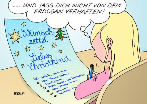 Cartoon: Frommer Wunsch (medium) by Erl tagged türkei,präsident,erdogan,demokratie,abbau,umbau,diktatur,konservativ,islamisch,schule,istanbul,lehrer,deutschland,weihnachten,christlich,brauch,verdrängung,unterdrückung,wunschzettel,kind,christkind,karikatur,erl,türkei,präsident,erdogan,demokratie,abbau,umbau,diktatur,konservativ,islamisch,schule,istanbul,lehrer,deutschland,weihnachten,christlich,brauch,verdrängung,unterdrückung,wunschzettel,kind,christkind,karikatur,erl