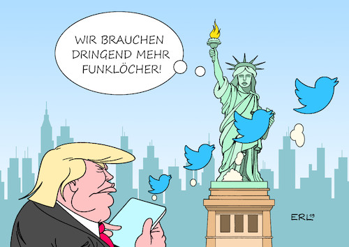 Cartoon: Funklöcher (medium) by Erl tagged politik,deutschland,infrastruktur,mobilfunk,internet,smartphone,funklöcher,usa,präsident,donald,trump,twitter,rechtspopulismus,nationalismus,rassismus,impeachment,demokratie,freiheit,freiheitsstatue,karikatur,erl,politik,deutschland,infrastruktur,mobilfunk,internet,smartphone,funklöcher,usa,präsident,donald,trump,twitter,rechtspopulismus,nationalismus,rassismus,impeachment,demokratie,freiheit,freiheitsstatue,karikatur,erl