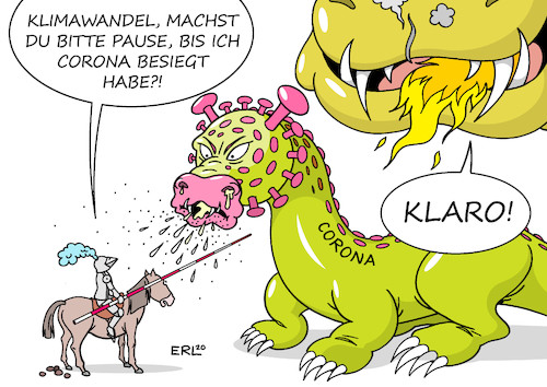 Cartoon: Funktioniert scheinbar (medium) by Erl tagged politik,corona,virus,pandemie,covid19,lockdown,reduzierung,co2,ausstoß,klimabilanz,klimawandel,klima,erderwärmung,kampf,ritter,drachen,karikatur,erl,politik,corona,virus,pandemie,covid19,lockdown,reduzierung,co2,ausstoß,klimabilanz,klimawandel,klima,erderwärmung,kampf,ritter,drachen,karikatur,erl