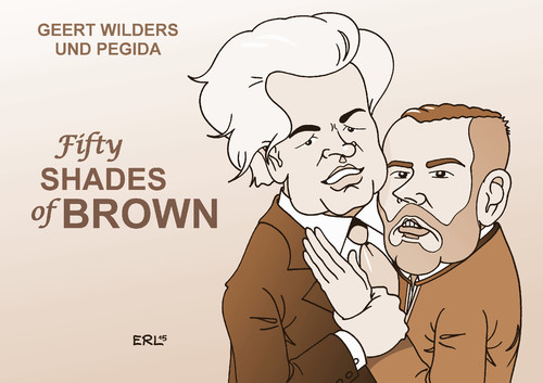 Cartoon: Geert Wilders und PEGIDA (medium) by Erl tagged geert,wilders,pegida,rechtspopulismus,rechtsextremismus,demonstration,kundgebung,islamfeindlichkeit,islmophobie,roman,film,fifty,shades,of,grey,brown,grau,braun,karikatur,erl,geert,wilders,pegida,rechtspopulismus,rechtsextremismus,demonstration,kundgebung,islamfeindlichkeit,islmophobie,roman,film,fifty,shades,of,grey,brown,grau,braun