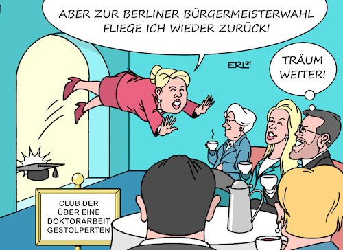 Cartoon: Giffey (medium) by Erl tagged politik,familienministerin,franziska,giffey,rücktritt,doktorarbeit,vorwurf,plagiat,club,annette,schavan,silvana,koch,mehrin,karl,theodor,zu,guttenberg,veronica,saß,geborene,stoiber,jorgo,chatzimarkakis,berlin,bürgermeisterwahl,spitzenkandidatin,spd,doktorhut,karikatur,erl,politik,familienministerin,franziska,giffey,rücktritt,doktorarbeit,vorwurf,plagiat,club,annette,schavan,silvana,koch,mehrin,karl,theodor,zu,guttenberg,veronica,saß,geborene,stoiber,jorgo,chatzimarkakis,berlin,bürgermeisterwahl,spitzenkandidatin,spd,doktorhut,karikatur,erl