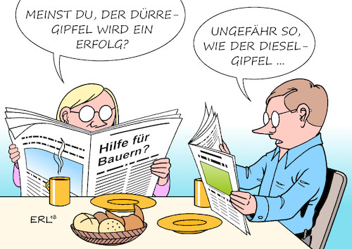 Cartoon: Gipfel (medium) by Erl tagged politik,klima,klimawandel,erderwärmung,extremwetter,wetter,hitze,dürre,ernteausfälle,landwirtschaft,bauern,hilfe,gipfel,dürregipfel,agrarwende,umwelt,umweltschutz,jahr,dieselgipfel,dieselskandal,diesel,volkswagen,vw,manipulation,abgastest,software,betrug,kunde,drückebergerei,wiedergutmachung,karikatur,erl,politik,klima,klimawandel,erderwärmung,extremwetter,wetter,hitze,dürre,ernteausfälle,landwirtschaft,bauern,hilfe,gipfel,dürregipfel,agrarwende,umwelt,umweltschutz,jahr,dieselgipfel,dieselskandal,diesel,volkswagen,vw,manipulation,abgastest,software,betrug,kunde,drückebergerei,wiedergutmachung,karikatur,erl