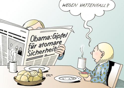 Cartoon: Gipfel (medium) by Erl tagged gipfel,atomar,sicherheit,obama,atomschmuggel,atomwaffen,vattenfall,störfall,krümmel,akw,barack obama,energie,usa,amerika,gipfel,atomschmuggel,atomar,vattenfall,störfall,krümmel,akw,barack,obama,sicherheit