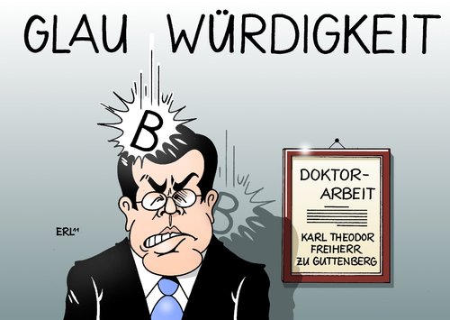 Cartoon: Glaubwürdigkeit (medium) by Erl tagged freiherr,beliebtheit,stärke,kapital,glaubwürdigkeit,vorwurf,plagiat,doktorarbeit,doktor,star,politiker,verteidigungsminister,guttenberg,guttenberg,verteidigungsminister,politiker,doktor,plagiat,vorwurf,glaubwürdigkeit