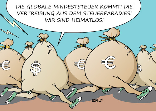 Cartoon: Globale Mindeststeuer (medium) by Erl tagged politik,finanzen,steuern,besteuerung,firmen,konzerne,beschluss,g7,globale,mindeststeuer,ende,steueroase,steuerparadies,steueroasen,steuerparadiese,schwarzgeld,geldsack,geldsäcke,soziale,gerechtigkeit,karikatur,erl,politik,finanzen,steuern,besteuerung,firmen,konzerne,beschluss,g7,globale,mindeststeuer,ende,steueroase,steuerparadies,steueroasen,steuerparadiese,schwarzgeld,geldsack,geldsäcke,soziale,gerechtigkeit,karikatur,erl