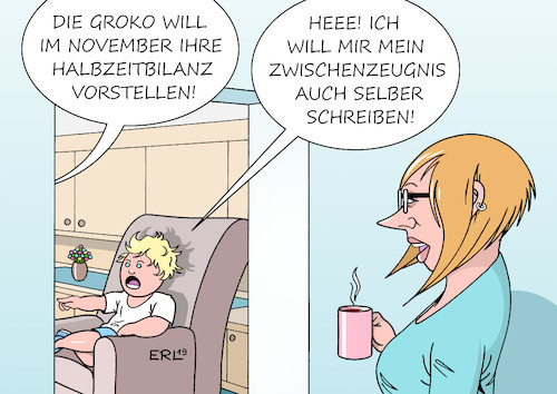 Cartoon: Groko Halbzeitbilanz (medium) by Erl tagged politik,bundesregierung,große,koalition,groko,cdu,csu,spd,halbzeit,bilanz,halbzeitbilanz,zwischenzeugnis,entscheidung,fortbestand,karikatur,erl,politik,bundesregierung,große,koalition,groko,cdu,csu,spd,halbzeit,bilanz,halbzeitbilanz,zwischenzeugnis,entscheidung,fortbestand,karikatur,erl