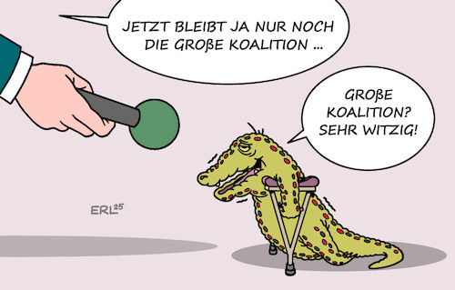 Cartoon: Große Koalition (medium) by Erl tagged politik,bundestagswahl,2025,sieger,merz,cdu,csu,regierung,große,koalition,geschrumpft,groko,karikatur,erl,politik,bundestagswahl,2025,sieger,merz,cdu,csu,regierung,große,koalition,geschrumpft,groko,karikatur,erl