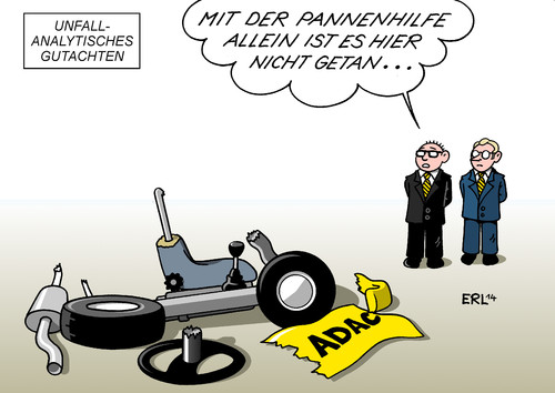 Cartoon: Gutachten (medium) by Erl tagged adac,automobilclub,auto,verein,manipulation,gelber,engel,lieblingsauto,leserwahl,pannenhilfe,totalschaden,unfall,unfallanalytisches,gutachten,adac,automobilclub,auto,verein,manipulation,gelber,engel,lieblingsauto,leserwahl,pannenhilfe,totalschaden,unfall,unfallanalytisches,gutachten