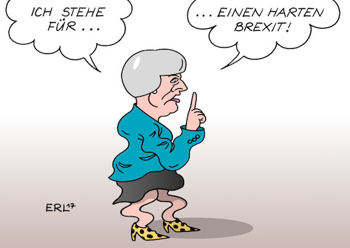 Cartoon: Harter Brexit (medium) by Erl tagged großbritannien,gb,uk,premierministerin,theresa,may,neuwahlen,kalkül,ausbau,mehrheit,conservative,party,konservative,tories,verhandlungen,brexit,hart,austritt,eu,wahlergebnis,stimmenverluste,schwächung,karikatur,erl,großbritannien,gb,uk,premierministerin,theresa,may,neuwahlen,kalkül,ausbau,mehrheit,conservative,party,konservative,tories,verhandlungen,brexit,hart,austritt,eu,wahlergebnis,stimmenverluste,schwächung,karikatur,erl