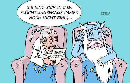 Cartoon: In ferner Zukunft (medium) by Erl tagged politik,flucht,ursachen,flüchtlinge,europa,eu,außengrenzen,hilferuf,überlastung,mitglieder,staaten,verteilung,streit,uneinigkeit,stier,alt,karikatur,erl,politik,flucht,ursachen,flüchtlinge,europa,eu,außengrenzen,hilferuf,überlastung,mitglieder,staaten,verteilung,streit,uneinigkeit,stier,alt,karikatur,erl