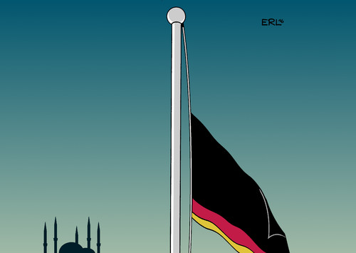 Cartoon: Istanbul (medium) by Erl tagged istanbul,anschlag,terror,terrorismus,tod,deutsche,deutschland,flagge,trauer,halbmast,türkei,hagia,sophia,karikatur,erl,istanbul,anschlag,terror,terrorismus,tod,deutsche,deutschland,flagge,trauer,halbmast,türkei,hagia,sophia,karikatur,erl