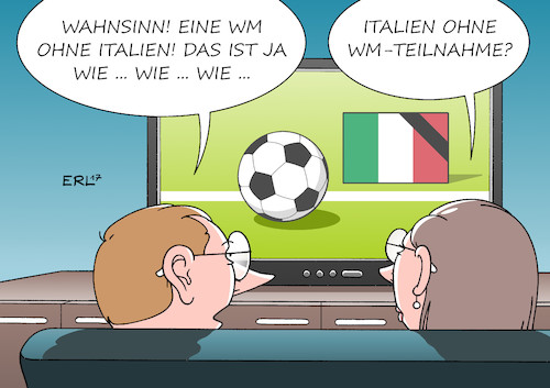 Cartoon: Italien WM (medium) by Erl tagged sport,fußball,wm,fußballweltmeisterschaft,qualifikation,italien,scheitern,teilnahme,fehlen,katastrophe,sichtweise,dikussion,mann,frau,fernsehen,karikatur,erl,sport,fußball,wm,fußballweltmeisterschaft,qualifikation,italien,scheitern,teilnahme,fehlen,katastrophe,sichtweise,dikussion,mann,frau,fernsehen,karikatur,erl