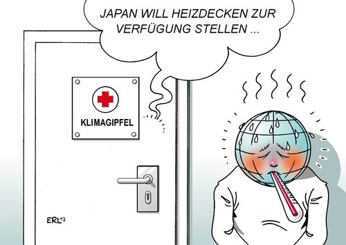 Cartoon: Japan Klima (medium) by Erl tagged japan,atomkraft,atomunglück,fukushima,gas,kohle,kraftwerk,co2,kohlendioxid,ausstoß,begrenzung,unmöglich,klimawandel,erderwärmung,klimagipfel,arzt,praxis,patient,erde,fieber,heizdecke,japan,atomkraft,atomunglück,fukushima,gas,kohle,kraftwerk,co2,kohlendioxid,ausstoß,begrenzung,unmöglich,klimawandel,erderwärmung,klimagipfel,arzt,praxis,patient,erde,fieber,heizdecke