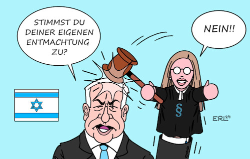 Cartoon: Justiz Israel (medium) by Erl tagged politik,israel,urteil,oberstes,gericht,justizreform,justiz,entmachtung,rechtswidrig,niederlage,ministerpräsident,benjamin,netanjahu,handpuppe,leben,richterin,karikatur,erl,politik,israel,urteil,oberstes,gericht,justizreform,justiz,entmachtung,rechtswidrig,niederlage,ministerpräsident,benjamin,netanjahu,handpuppe,leben,richterin,karikatur,erl