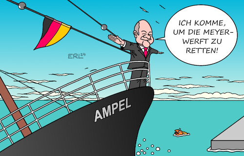 Cartoon: Keine Panik auf der Titanic (medium) by Erl tagged politik,wirtschaft,schiffsbau,meyer,werft,papenburg,schwierigkeiten,finanzen,bau,kreuzfahrtschiffe,hilfe,rettung,einstieg,bund,bundesregierung,ampel,sinkendes,schiff,titanic,bundeskanzler,olaf,scholz,film,szene,bug,karikatur,erl,politik,wirtschaft,schiffsbau,meyer,werft,papenburg,schwierigkeiten,finanzen,bau,kreuzfahrtschiffe,hilfe,rettung,einstieg,bund,bundesregierung,ampel,sinkendes,schiff,titanic,bundeskanzler,olaf,scholz,film,szene,bug,karikatur,erl