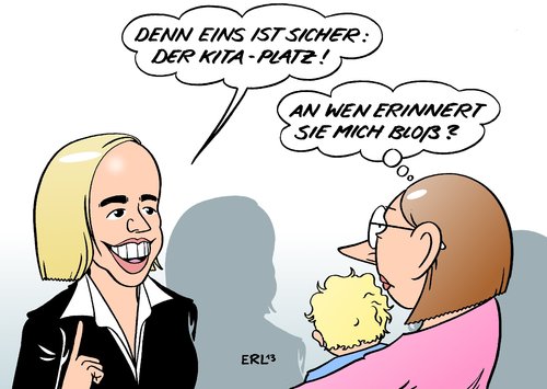 Cartoon: Kita-Platz (medium) by Erl tagged kind,kindertagesstätte,kita,kitaplatz,ausbau,anspruch,garantie,gesetz,familienministerin,kristina,schröder,versprechen,sicher,erinnerung,arbeitsminister,norbert,blüm,rente,kind,kindertagesstätte,kita,kitaplatz,ausbau,anspruch,garantie,gesetz,familienministerin,kristina,schröder,versprechen,sicher,erinnerung,arbeitsminister,norbert,blüm,rente