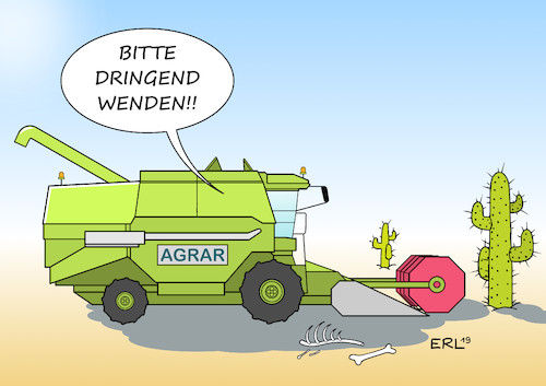 Cartoon: Klima-Navi (medium) by Erl tagged politik,ökologie,klima,klimawandel,erderwärmung,weltklimarat,bericht,landnutzung,landwirtschaft,agrarindustrie,agrarwende,viehhaltung,fleischkonsum,viehfutter,rodung,regenwald,anbau,soja,wüste,mähdrescher,navi,karikatur,erl,politik,ökologie,klima,klimawandel,erderwärmung,weltklimarat,bericht,landnutzung,landwirtschaft,agrarindustrie,agrarwende,viehhaltung,fleischkonsum,viehfutter,rodung,regenwald,anbau,soja,wüste,mähdrescher,navi,karikatur,erl