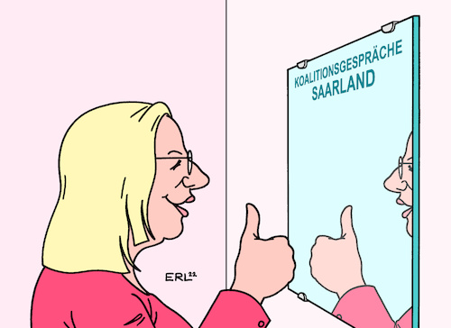 Cartoon: Koalitionsgespräche Saarland (medium) by Erl tagged politik,wahl,landtagswahl,saarland,wahlsieg,anke,rehlinger,spd,absolute,mehrheit,alleinregierung,koalitionsgespräche,einfach,spiegel,persönlichkeit,karikatur,erl,politik,wahl,landtagswahl,saarland,wahlsieg,anke,rehlinger,spd,absolute,mehrheit,alleinregierung,koalitionsgespräche,einfach,spiegel,persönlichkeit,karikatur,erl