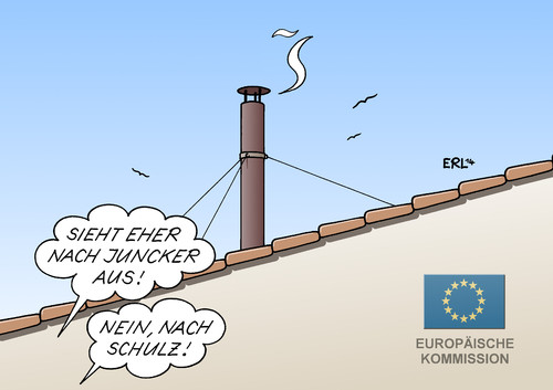 Cartoon: Kommissionspräsident (medium) by Erl tagged europawahl,eu,parlament,verhandlung,spitze,kommission,kommissionspräsident,kandidaten,jean,claude,juncker,martin,schulz,papstwahl,weißer,rauch,europawahl,eu,parlament,verhandlung,spitze,kommission,kommissionspräsident,kandidaten,jean,claude,juncker,martin,schulz,papstwahl,weißer,rauch