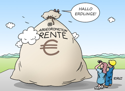 Cartoon: Kontaktaufnahme (medium) by Erl tagged politik,alter,altersvorsorge,rente,bundestag,abgeordnete,mdb,initiative,einzahlen,beiträge,kontakt,nähe,normalverdienerin,normalverdiener,arbeiter,angestellte,bodenhaftung,geld,geldsack,karikatur,erl,politik,alter,altersvorsorge,rente,bundestag,abgeordnete,mdb,initiative,einzahlen,beiträge,kontakt,nähe,normalverdienerin,normalverdiener,arbeiter,angestellte,bodenhaftung,geld,geldsack,karikatur,erl