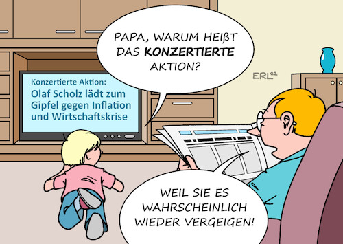 Cartoon: Konzertierte Aktion (medium) by Erl tagged politik,finanzen,wirtschaft,inflation,energiepreise,gas,knappheit,krieg,russland,ukraine,wirtschaftskrise,bundeskanzler,olaf,scholz,gipfel,konzertierte,aktion,gegenmaßnahmen,zeitung,fernsehen,vater,sohn,musik,konzert,geige,vergeigen,karikatur,erl,politik,finanzen,wirtschaft,inflation,energiepreise,gas,knappheit,krieg,russland,ukraine,wirtschaftskrise,bundeskanzler,olaf,scholz,gipfel,konzertierte,aktion,gegenmaßnahmen,zeitung,fernsehen,vater,sohn,musik,konzert,geige,vergeigen,karikatur,erl