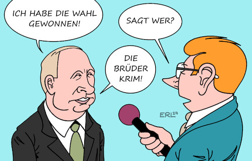 Cartoon: Krim (medium) by Erl tagged politik,russland,wahl,präsident,diktator,wladimir,putin,ausschalten,verhaften,ermorden,opposition,abschaffung,meinungsfreiheit,pressefreiheit,gleichschaltung,medien,manipulation,wahlfälschung,ergebnis,feststehen,sieger,märchenstunde,märchen,brüder,grimm,annexion,halbinsel,krim,zehn,jahre,karikatur,erl,politik,russland,wahl,präsident,diktator,wladimir,putin,ausschalten,verhaften,ermorden,opposition,abschaffung,meinungsfreiheit,pressefreiheit,gleichschaltung,medien,manipulation,wahlfälschung,ergebnis,feststehen,sieger,märchenstunde,märchen,brüder,grimm,annexion,halbinsel,krim,zehn,jahre,karikatur,erl