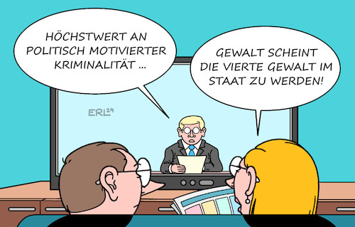 Cartoon: Kriminalität II (medium) by Erl tagged politik,kriminalität,straftaten,politisch,motiv,statistik,bundesinnenministerium,bundeskriminalamt,gewalt,staat,gewaltmonopol,gewaltenteilung,demokratie,autokratie,autokraten,karikatur,erl,politik,kriminalität,straftaten,politisch,motiv,statistik,bundesinnenministerium,bundeskriminalamt,gewalt,staat,gewaltmonopol,gewaltenteilung,demokratie,autokratie,autokraten,karikatur,erl