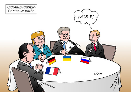 Cartoon: Krisengipfel (medium) by Erl tagged ukraine,krise,krieg,ostukraine,separatisten,russland,gipfel,minsk,gespräch,frieden,hollande,frankreich,merkel,deutschland,poroschenko,putin,ärmel,annexion,karikatur,erl,ukraine,krise,krieg,ostukraine,separatisten,russland,gipfel,minsk,gespräch,frieden,hollande,frankreich,merkel,deutschland,poroschenko,putin,ärmel,annexion