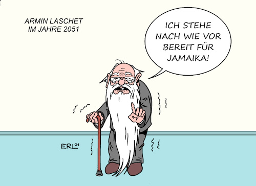 Cartoon: Laschet 2051 (medium) by Erl tagged politik,wahl,bundestagswahl,2021,niederlage,union,cdu,csu,kanzlerkandidat,armin,laschet,rückzug,hoffnung,jamaika,koalition,fdp,grüne,alter,karikatur,erl,politik,wahl,bundestagswahl,2021,niederlage,union,cdu,csu,kanzlerkandidat,armin,laschet,rückzug,hoffnung,jamaika,koalition,fdp,grüne,alter,karikatur,erl