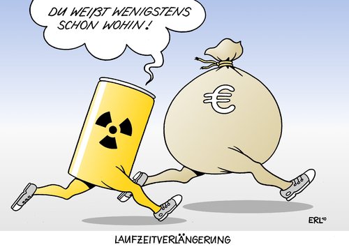 Cartoon: Laufzeitverlängerung (medium) by Erl tagged atomenergie,atomkraft,atomkraftwerk,laufzeit,laufzeitverlängerung,energiekonzern,geld,gewinn,atommüll,endlager,atomenergie,atomkraft,atomkraftwerk,laufzeit,laufzeitverlängerung,energiekonzern,geld,gewinn,atommüll,endlager,akw