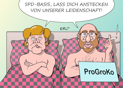 Cartoon: Leidenschaft (medium) by Erl tagged politik,bundestagswahl,wahl,regierung,regierungsbildung,koalitionsverhandlungen,große,koalition,groko,cdu,csu,spd,wahlverlierer,verbraucht,alt,aufbruch,aufbruchstimmung,umfragen,umfragetief,umfragekeller,mitglieder,befragung,mitgliederbefragung,ehe,merkel,schulz,leidenschaft,bett,ehebett,karikatur,erl,politik,bundestagswahl,wahl,regierung,regierungsbildung,koalitionsverhandlungen,große,koalition,groko,cdu,csu,spd,wahlverlierer,verbraucht,alt,aufbruch,aufbruchstimmung,umfragen,umfragetief,umfragekeller,mitglieder,befragung,mitgliederbefragung,ehe,merkel,schulz,leidenschaft,bett,ehebett,karikatur,erl