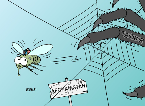 Cartoon: letzterFlug (medium) by Erl tagged politik,afghanistan,abzug,usa,nato,deutschland,macht,machtübernahme,taliban,lebensgefahr,ortskräfte,frauen,evakuierung,ausbreitung,terror,isk,al,kaida,anschläge,terrornetzwerk,spinne,terrorgefahr,stop,rettungsflüge,fliege,karikatur,erl,politik,afghanistan,abzug,usa,nato,deutschland,macht,machtübernahme,taliban,lebensgefahr,ortskräfte,frauen,evakuierung,ausbreitung,terror,isk,al,kaida,anschläge,terrornetzwerk,spinne,terrorgefahr,stop,rettungsflüge,fliege,karikatur,erl