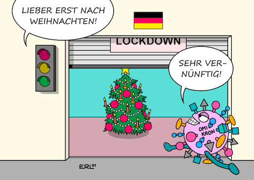 Cartoon: Lockdown (medium) by Erl tagged politik,corona,virus,pandemie,covid19,fünfte,welle,omikron,weihnachten,expertenrat,rki,lockdown,regierung,ampel,bund,länder,später,fehler,unvernunft,karikatur,erl,politik,corona,virus,pandemie,covid19,fünfte,welle,omikron,weihnachten,expertenrat,rki,lockdown,regierung,ampel,bund,länder,später,fehler,unvernunft,karikatur,erl