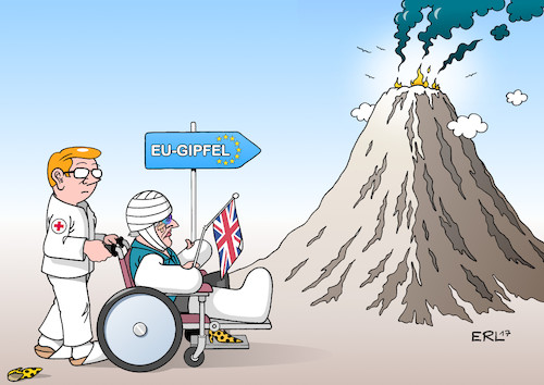 Cartoon: May EU-Gipfel (medium) by Erl tagged großbritannien,gb,uk,brexit,austritt,eu,premierministerin,theresa,may,niederlage,parlament,veto,vetorecht,ergebnis,verhandlungen,schwächung,gipfel,treffen,rollstuhl,europa,karikatur,erl,großbritannien,gb,uk,brexit,austritt,eu,premierministerin,theresa,may,niederlage,parlament,veto,vetorecht,ergebnis,verhandlungen,schwächung,gipfel,treffen,rollstuhl,europa,karikatur,erl