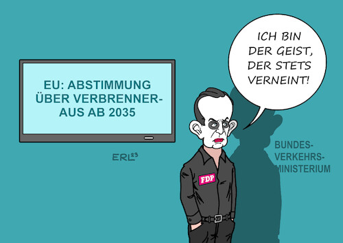 Cartoon: Mephisto Wissing (medium) by Erl tagged politik,klima,klimawandel,klimakrise,erderwärmung,klimaschutz,klimapolitik,eu,plan,aus,verbrennungsmotor,2035,blockade,deutschland,verkehrsminister,volker,wissing,goethe,faust,mephisto,geist,der,stets,verneint,fdp,klientelpartei,auto,autoindustrie,karikatur,erl,politik,klima,klimawandel,klimakrise,erderwärmung,klimaschutz,klimapolitik,eu,plan,aus,verbrennungsmotor,2035,blockade,deutschland,verkehrsminister,volker,wissing,goethe,faust,mephisto,geist,der,stets,verneint,fdp,klientelpartei,auto,autoindustrie,karikatur,erl