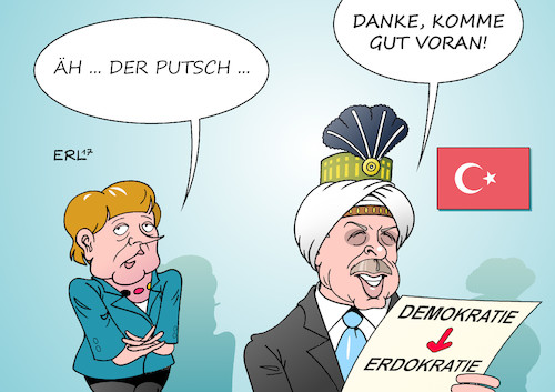 Cartoon: Merkel bei Erdogan (medium) by Erl tagged bundeskanzlerin,angela,merkel,deutschland,besuch,erdogan,präsident,türkei,putsch,säuberung,verhaftung,entlassung,abbau,demokratie,umbau,präsidialsystem,autokratie,kritik,leise,flüchtlingsabkommen,sultan,karikatur,erl,bundeskanzlerin,angela,merkel,deutschland,besuch,erdogan,präsident,türkei,putsch,säuberung,verhaftung,entlassung,abbau,demokratie,umbau,präsidialsystem,autokratien,kritik,leise,flüchtlingsabkommen,sultan,karikatur,erl