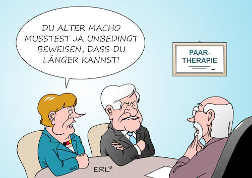 Cartoon: Merkel Seehofer (medium) by Erl tagged politik,csu,bayern,landtagswahl,verluste,sündenbock,horst,seehofer,rücktritt,parteivorsitz,groko,grosse,koalition,bundesinnenminister,streit,bundeskanzlerin,angela,merkel,cdu,flüchtlingspolitik,rückzug,zeitpunkt,karikatur,erl,politik,csu,bayern,landtagswahl,verluste,sündenbock,horst,seehofer,rücktritt,parteivorsitz,groko,grosse,koalition,bundesinnenminister,streit,bundeskanzlerin,angela,merkel,cdu,flüchtlingspolitik,rückzug,zeitpunkt,karikatur,erl