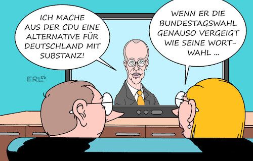 Cartoon: Merz (medium) by Erl tagged politik,partei,cdu,vorsitz,friedrich,merz,aussage,alternative,für,deutschland,mit,substanz,wortwahl,unglücklich,bundestagswahl,kanzlerkandidat,konkurrent,markus,söder,csu,karikatur,erl,politik,partei,cdu,vorsitz,friedrich,merz,aussage,alternative,für,deutschland,mit,substanz,wortwahl,unglücklich,bundestagswahl,kanzlerkandidat,konkurrent,markus,söder,csu,karikatur,erl