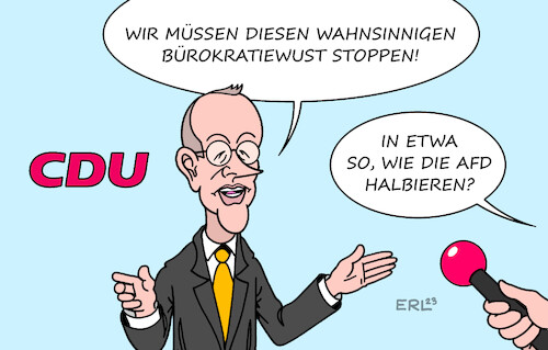 Cartoon: Merz (medium) by Erl tagged politik,cdu,vorsitzender,friedrich,merz,interview,forderung,bürokratie,abbau,bürokratieabbau,bürokratiewust,stoppen,aussage,vergangenheit,afd,halbieren,scheitern,karikatur,erl,politik,cdu,vorsitzender,friedrich,merz,interview,forderung,bürokratie,abbau,bürokratieabbau,bürokratiewust,stoppen,aussage,vergangenheit,afd,halbieren,scheitern,karikatur,erl