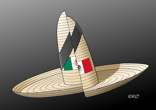 Cartoon: Mexiko (medium) by Erl tagged mexiko,erdbeben,tod,zerstörung,tote,verletzte,leid,trauer,mitgefühl,anteilnahme,sombrero,karikatur,erl,mexiko,erdbeben,tod,zerstörung,tote,verletzte,leid,trauer,mitgefühl,anteilnahme,sombrero,karikatur,erl