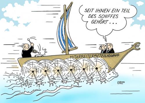 Cartoon: Mitarbeiter (medium) by Erl tagged mitarbeiter,beteiligung,gewinn,motivation,arbeit,arbeiten,rudern,schiff,galeere,trommel,meer,wasser,see,beteiligung,gewinn,motivation,arbeit,arbeiten,konzerne,mitarbeiterbeteiligung,gewinnbeteiligung,chef,angestellter,arbeitgeber,arbeitnehmer,arbeitsklima,arbeitskollegen,arbeitsplatz,arbeitsvertrag,automatisierung,boss,firma,freier mitarbeiter,kollegen,partner,personal,personalchef,team,teamwork,unternehmen,work flow,workflow,freier,mitarbeiter,work,flow