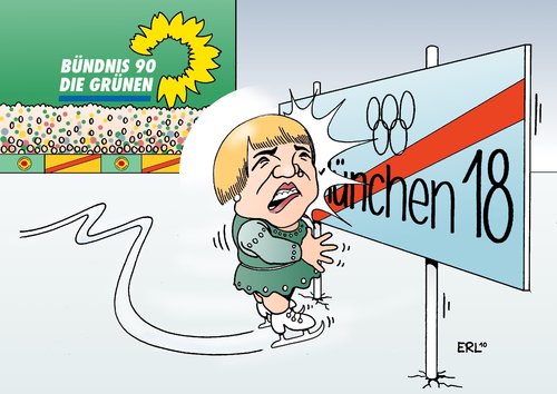 Cartoon: München 18 (medium) by Erl tagged die,grünen,grüne,parteitag,olympia,2018,münchen,dagegen,claudia,roth,dafür,winterspiele,eiskunstlauf,grünen,grüne,parteitag,olympia 2018,münchen,dagegen,claudia roth,winterspiele,eiskunstlauf,dafür,sport,olympia,2018,claudia,roth